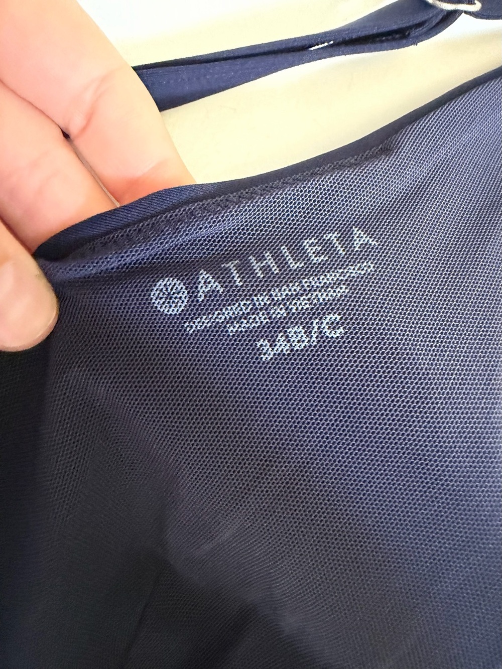 Athleta Navy Blue Plunge Underwire Padded Bikini Top Swimsuit size 34B/C EUC - Picture 5 of 7